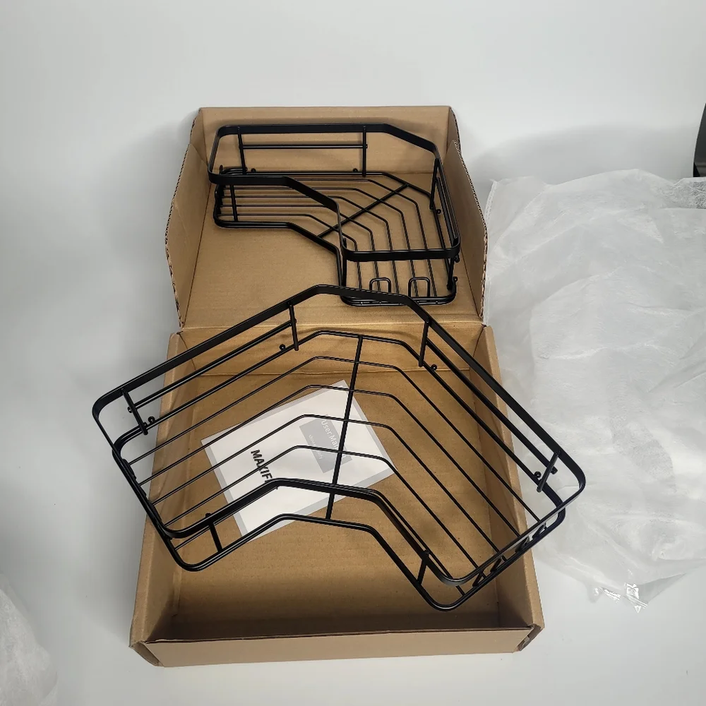 MAXIFFE Black 2 Pack Corner Shower Caddy Large Capacity Sturdy Easy